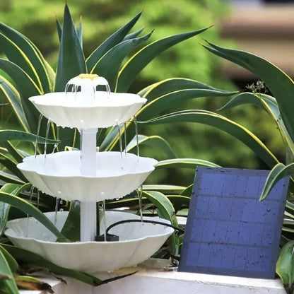 Solar Bird Bath Water Fountain with 3 Tier Design and Detachable Pump