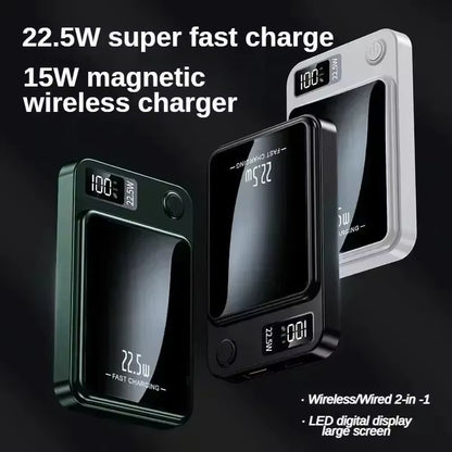 20000mAh Magnetic Power Bank – Wireless Fast Charger for iPhone, Samsung & Huawei