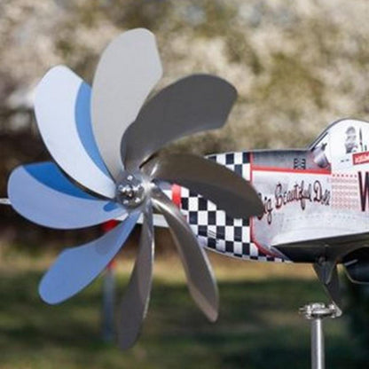 Stainless Steel Household Garden Windmill Airplane Spinners, Weatherproof Wind Powered Catcher Outdoor Yard & Garden