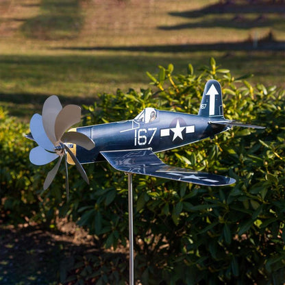 Stainless Steel Household Garden Windmill Airplane Spinners, Weatherproof Wind Powered Catcher Outdoor Yard & Garden