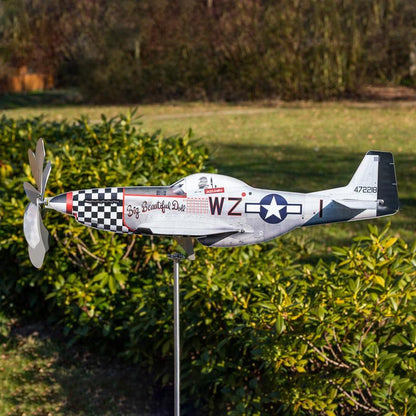 Stainless Steel Household Garden Windmill Airplane Spinners, Weatherproof Wind Powered Catcher Outdoor Yard & Garden