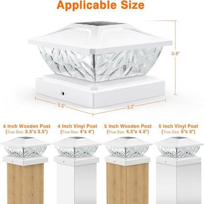 2 Mode Solar Powered Deck Lights for Fence Posts & Garden Pathways
