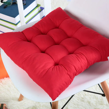 Colourful Chunky Seat Pads Cushion, Tie-On Chair Cushion for Office, Garden, Dining Kitchen, Soft Suede Square Seat