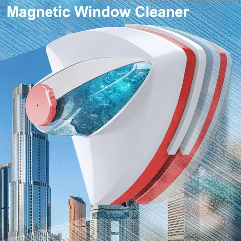 Magnetic Window Cleaner Brush Double-Sided Glass Cleaning Tool with Automatic Water Discharge