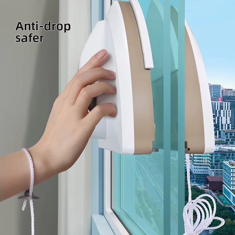 Magnetic Window Cleaner Brush Double-Sided Glass Cleaning Tool with Automatic Water Discharge