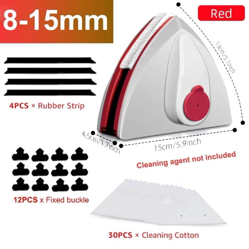 Magnetic Window Cleaner Brush Double-Sided Glass Cleaning Tool with Automatic Water Discharge
