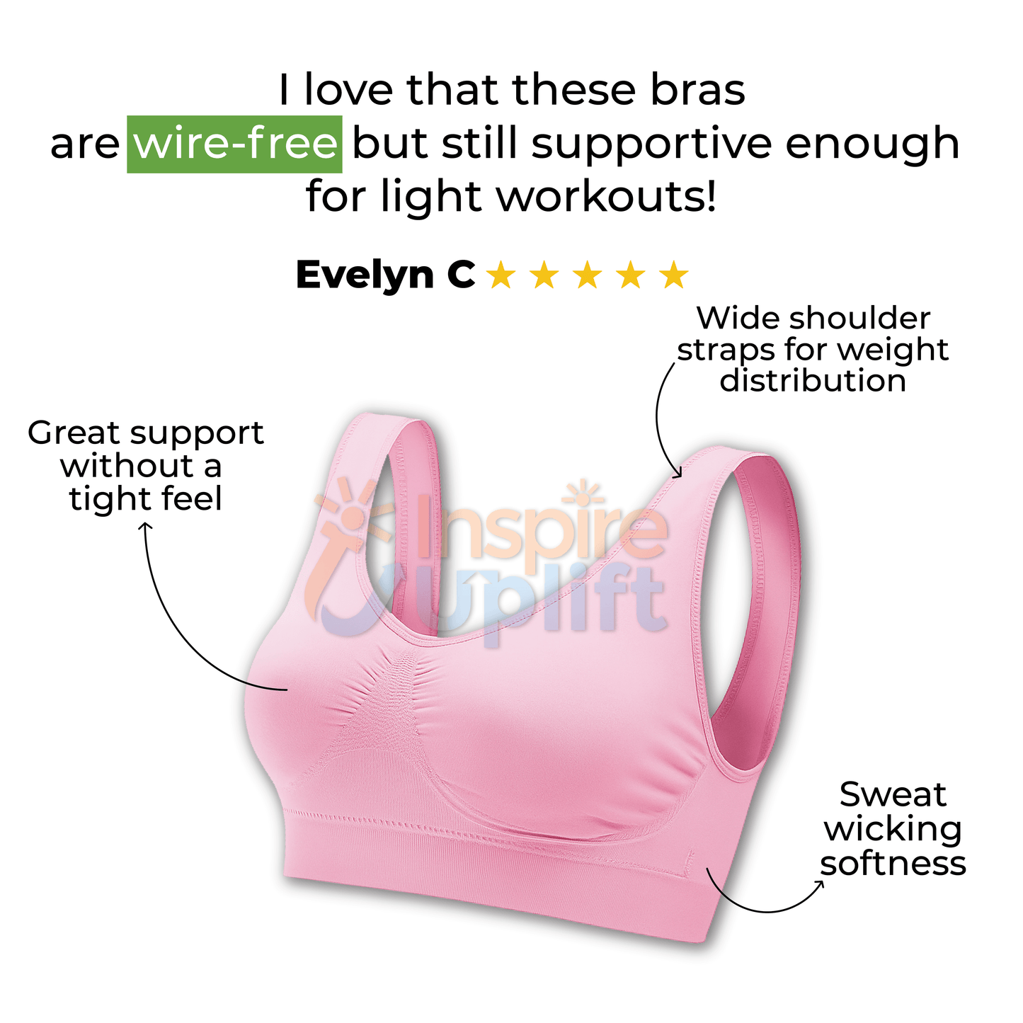 3 Pack Sport Bras Seamless Wire Free Weight Support Tank Sports Yoga Sleep Bra