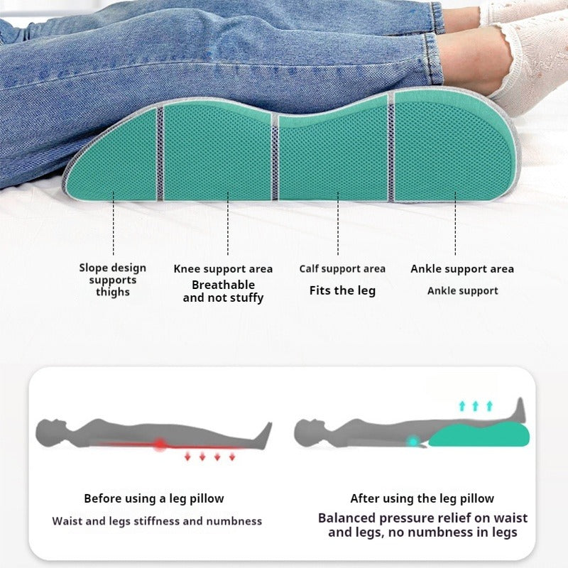 Ergonomic Memory Foam Leg Pillow, Foot Raiser Cushion, Stress Relief Support, Body Pillow for Pregnant Comfort