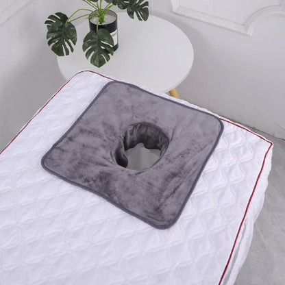 Premium Velvet Thickened Beauty SPA Massage Table Planking Face Towel with Face Berath Hole SPA Massage Bedspread