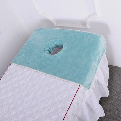 Thickened Beauty SPA Massage Table Planking Face Towel with Hole Bed Bandana, Professional Soft Cotton Cover for Salon
