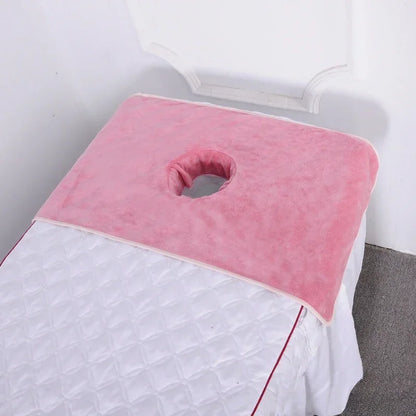 Thickened Beauty SPA Massage Table Planking Face Towel with Hole Bed Bandana, Professional Soft Cotton Cover for Salon