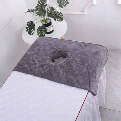 Thickened Beauty SPA Massage Table Planking Face Towel with Hole Bed Bandana, Professional Soft Cotton Cover for Salon