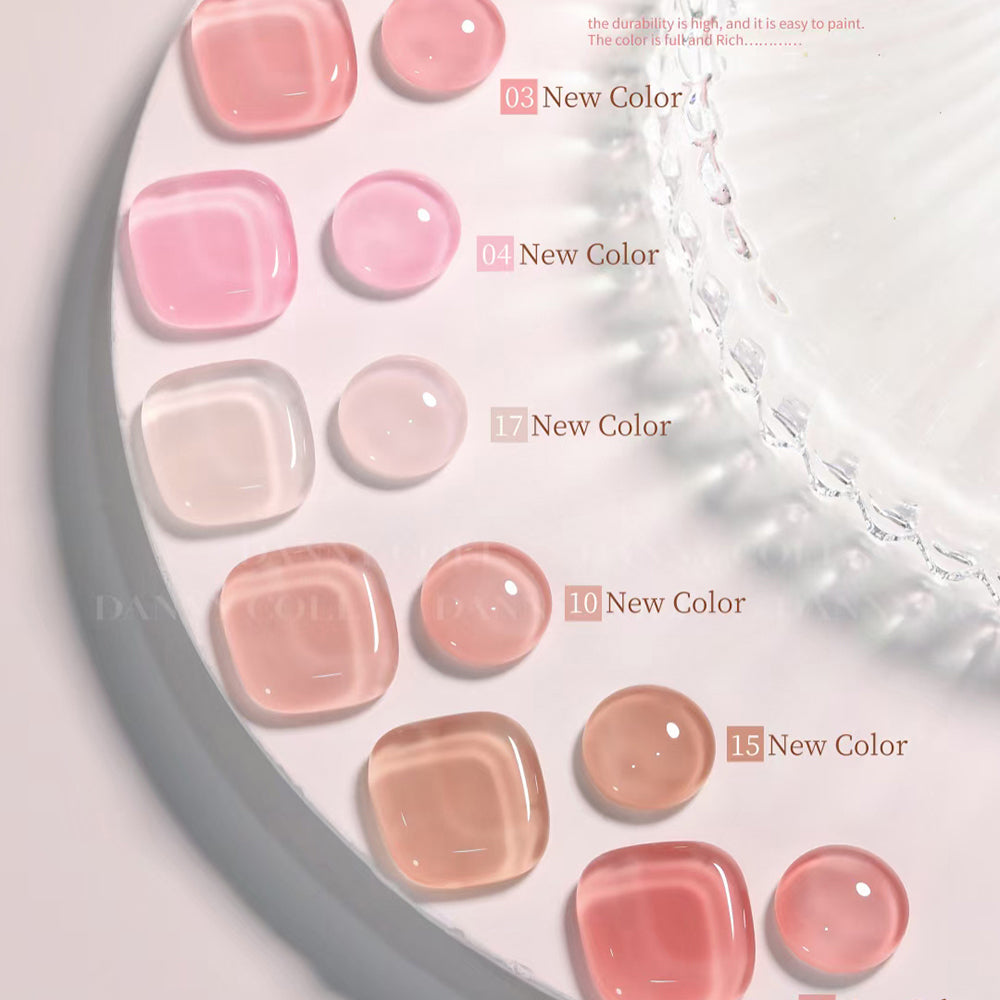 High Quality Nail Gel Polish Kit Hot Sale, Nude Natural Pink Jelly Pink Semi-transparent Self Leveling 15ml