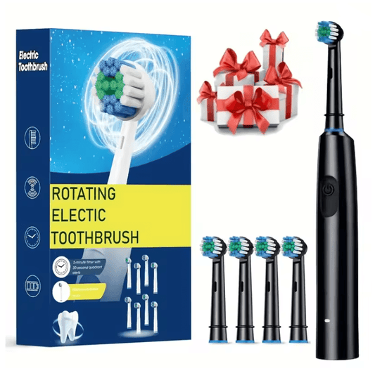 ProClean Rotary Electric Toothbrush Rechargeable with 8 Soft Brush Heads