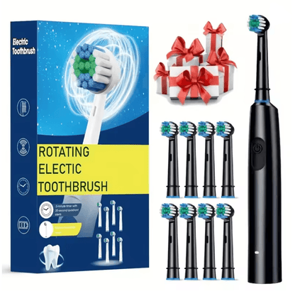 ProClean Rotary Electric Toothbrush Rechargeable with 8 Soft Brush Heads