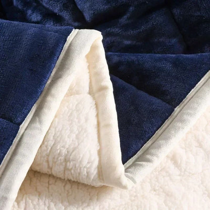 Luxury Flannel Fleece Blanket with Lambs wool Lining