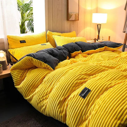 Thick Velvet Duvet Cover Set for Warm Winter Bedding