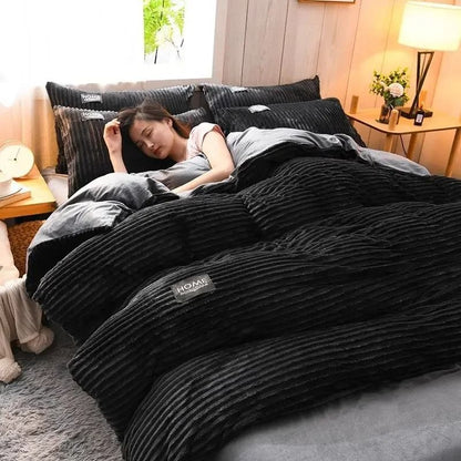 Thick Velvet Duvet Cover Set for Warm Winter Bedding