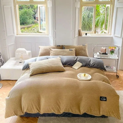 Thick Velvet Duvet Cover Set for Warm Winter Bedding