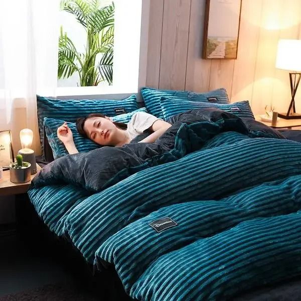 Thick Velvet Duvet Cover Set for Warm Winter Bedding