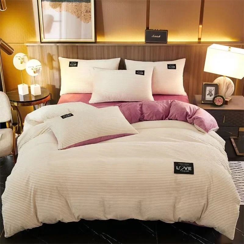 Thick Velvet Duvet Cover Set for Warm Winter Bedding