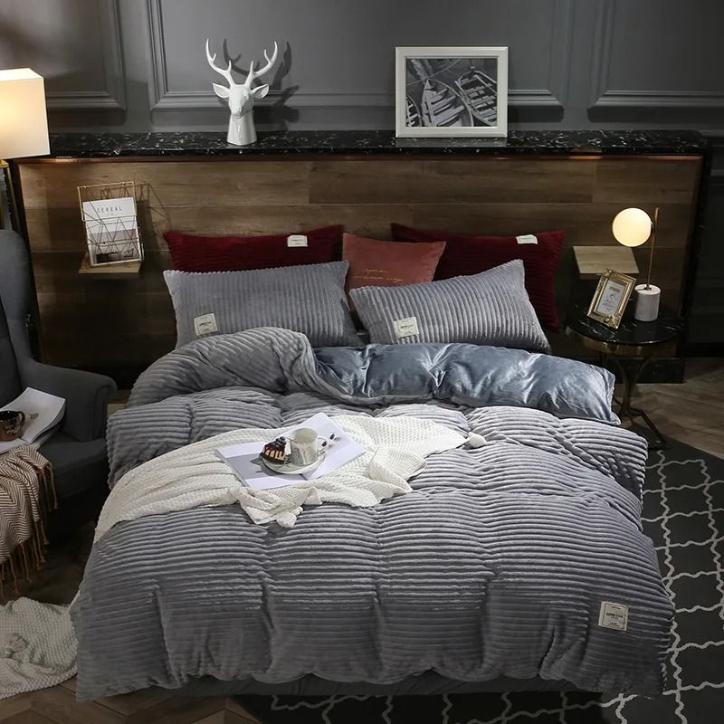 Thick Velvet Duvet Cover Set for Warm Winter Bedding