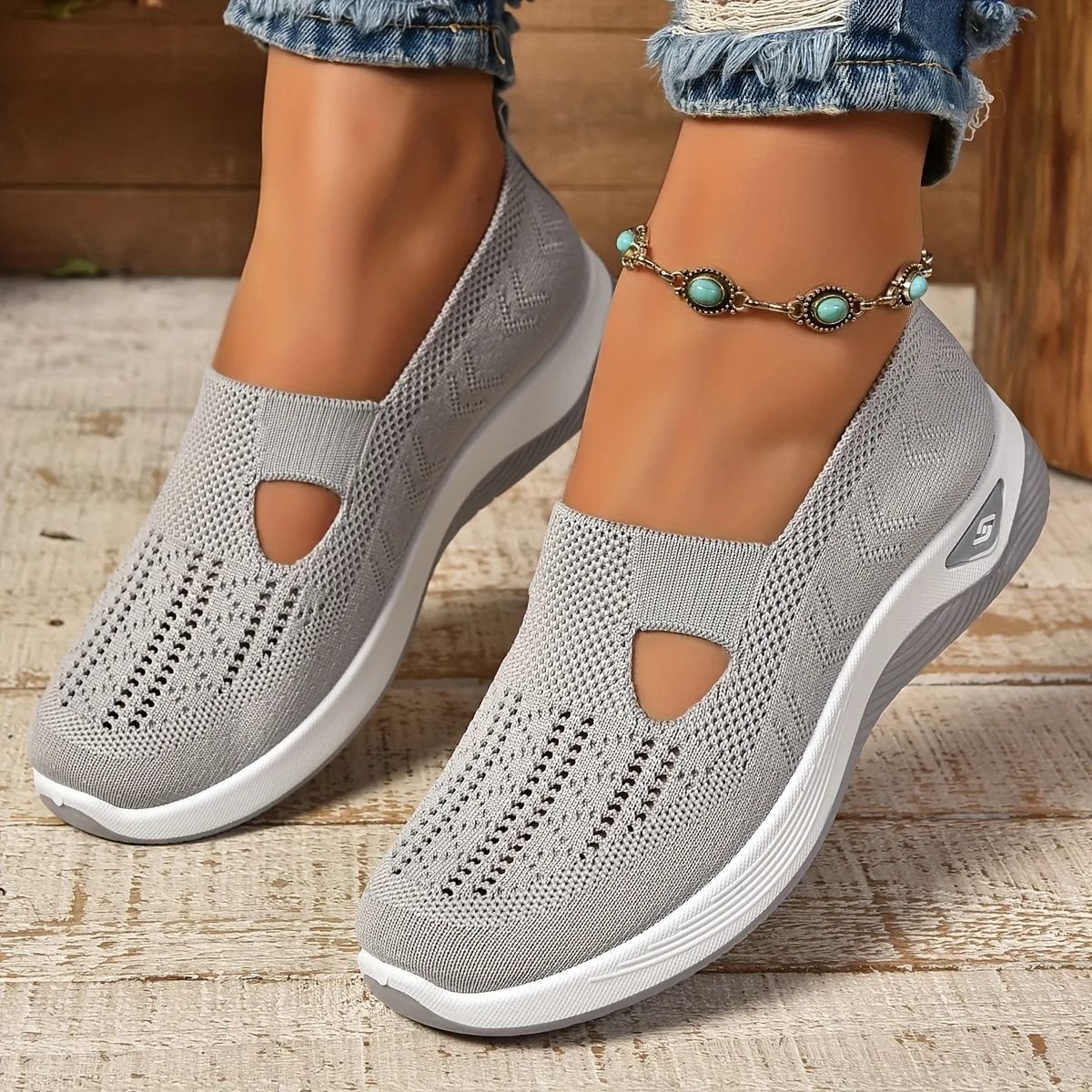 Summer Women Sneakers Breathable Slip On Walking Shoes