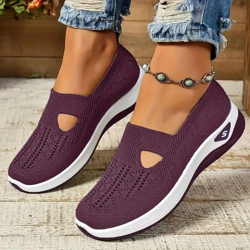 Summer Women Sneakers Breathable Slip On Walking Shoes