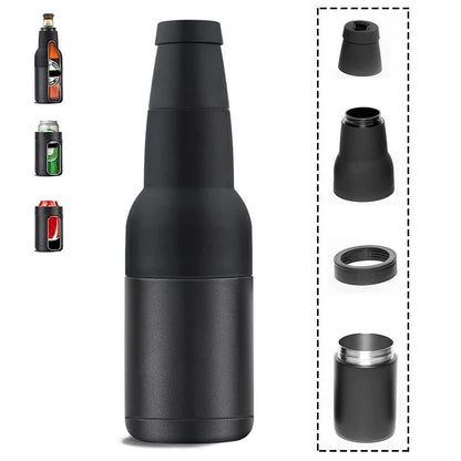 Insulated Stainless Steel Drink Can Cooler with Built In Opener