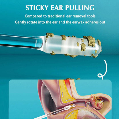 Professional Disposable Silicone Ear Wax Remover Sticky Ear Pick, Reusable Adhesive Ear Cleaner for Kids, Adults