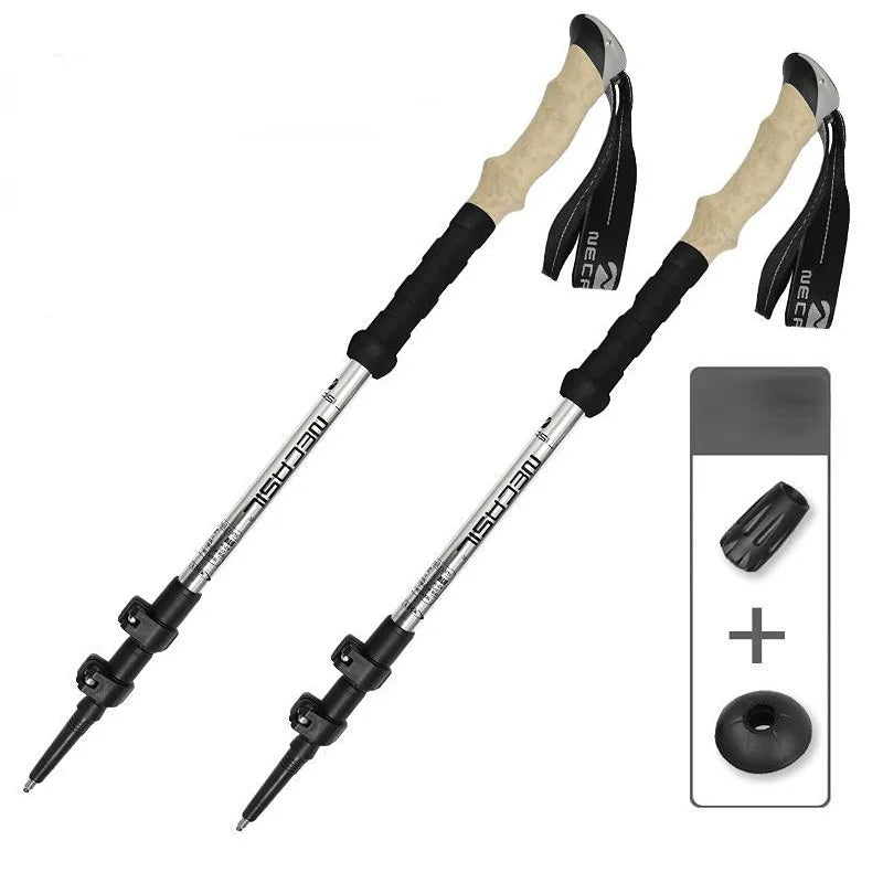 2PCS Trekking Poles Walking Sticks Alpenstock, Telescopic Ultralight Premium, Adjustable Quick Lock Hiking Cane