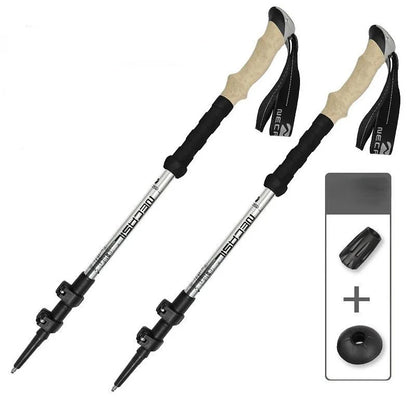 2PCS Trekking Poles Walking Sticks Alpenstock, Telescopic Ultralight Premium, Adjustable Quick Lock Hiking Cane