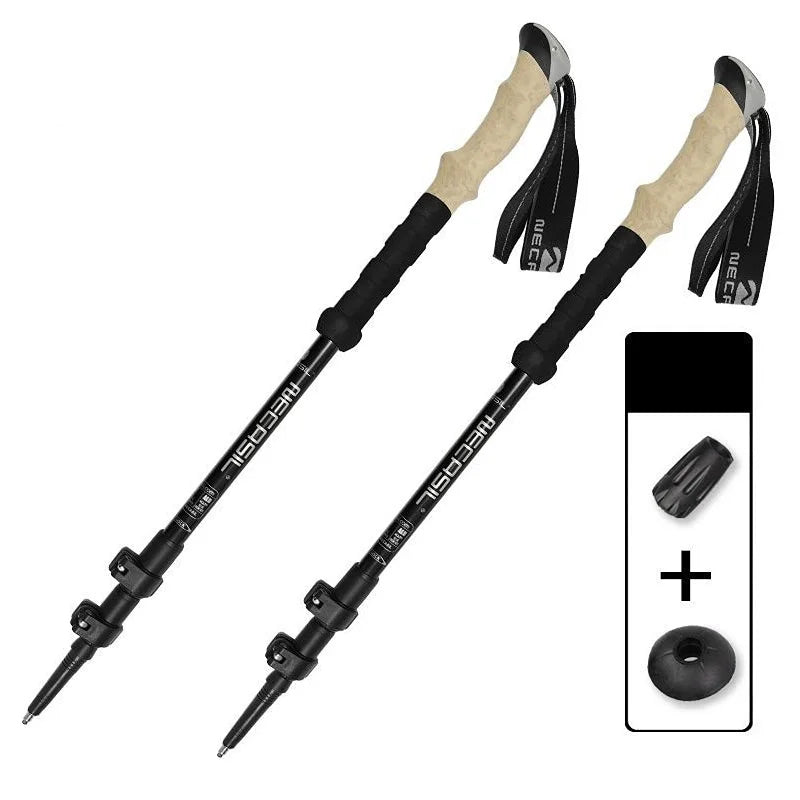 2PCS Trekking Poles Walking Sticks Alpenstock, Telescopic Ultralight Premium, Adjustable Quick Lock Hiking Cane