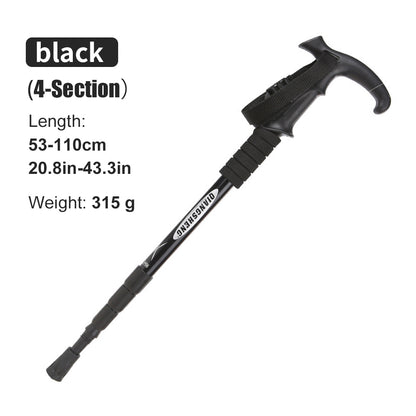 Lightweight Camping Climbing Trekking Stick, Outdoor Folding Trekkings Pole, 4 Section Portable Walking Hiking Stick