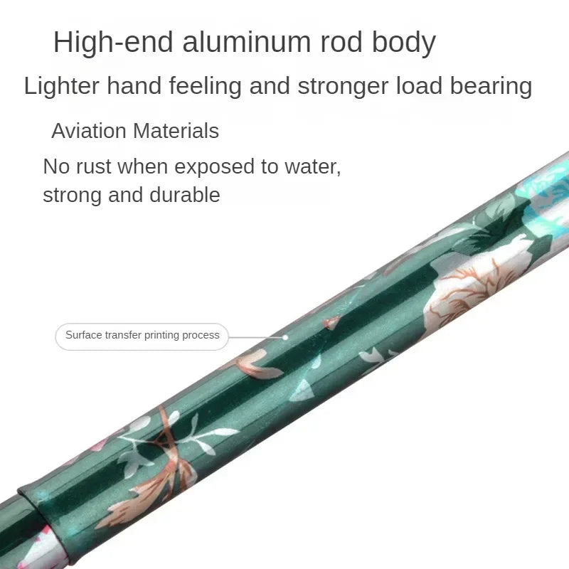 Retractable Cane Hiking Pole Folding Cane, Hiking Camping Hiking Pole Printing Cane, Lightweight Crutch Pole Men Women