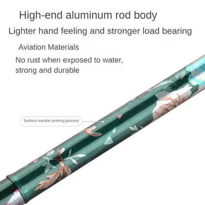 Retractable Cane Hiking Pole Folding Cane, Hiking Camping Hiking Pole Printing Cane, Lightweight Crutch Pole Men Women