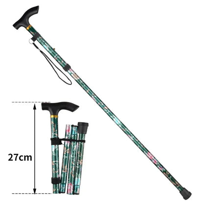 Retractable Cane Hiking Pole Folding Cane, Hiking Camping Hiking Pole Printing Cane, Lightweight Crutch Pole Men Women