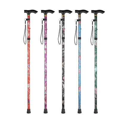 Retractable Cane Hiking Pole Folding Cane, Hiking Camping Hiking Pole Printing Cane, Lightweight Crutch Pole Men Women