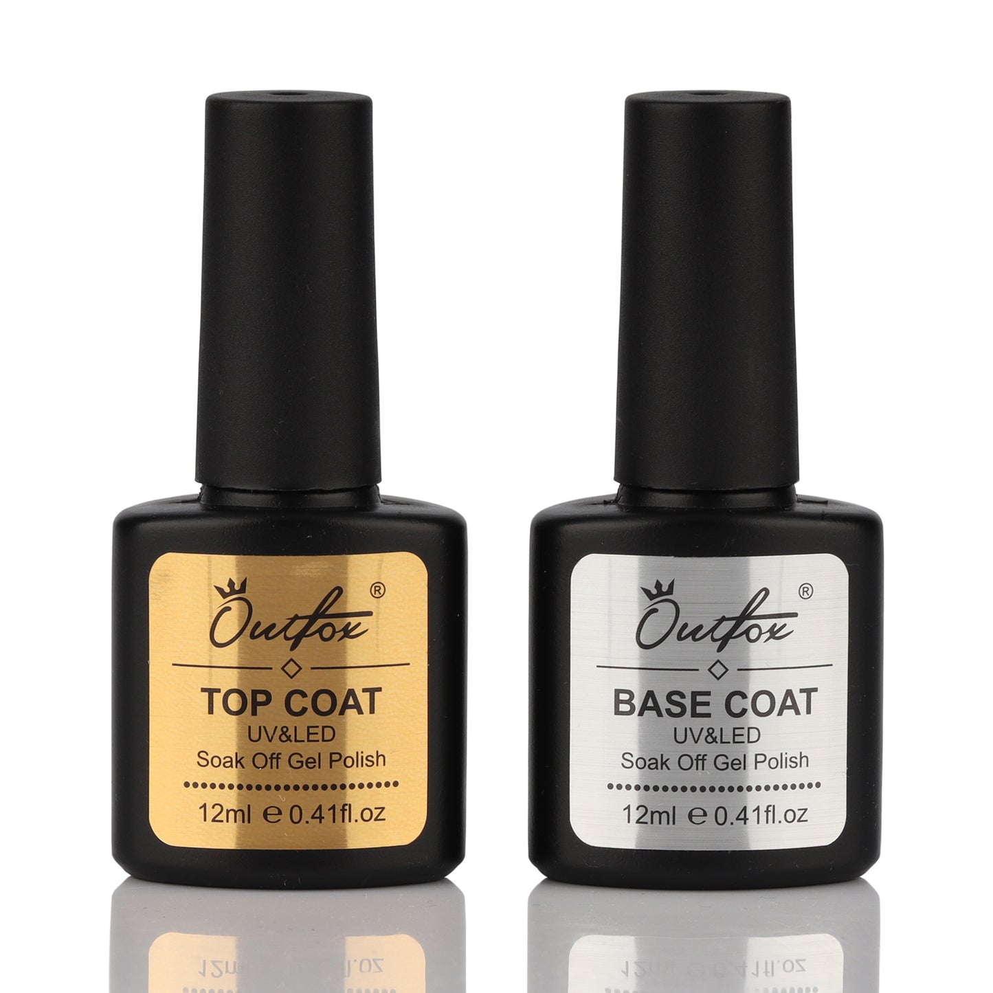 Soak Off Nail Top Coat and Base Coat Set, No Wipe UV Gel Nail Polish Semi Permanent Manicure Art Tool Primer Hybrid