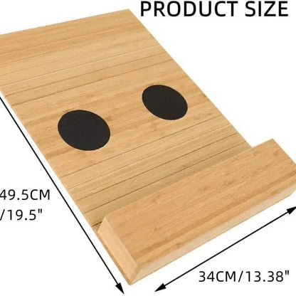 Foldable Bamboo Sofa Armrest Tray with Cup Holder