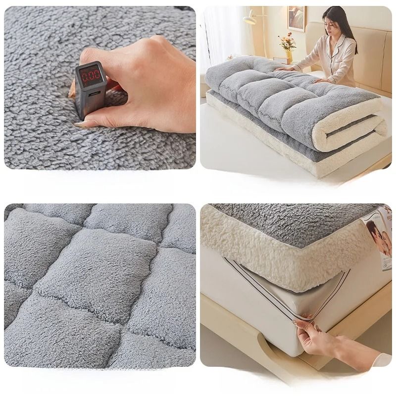 Soft Lamb Velvet Foldable Mattress Pad