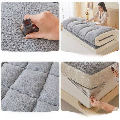 Soft Lamb Velvet Foldable Mattress Pad