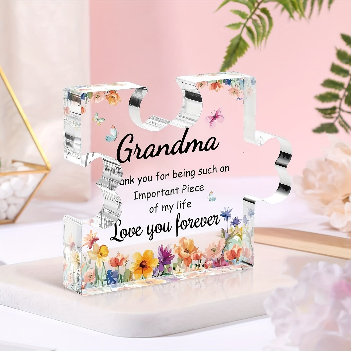 Grandma Birthday Gifts, Grandma Gifts Acrylic Puzzle Plaque, Mothers Day Christmas Birthday Gifts for Grandma