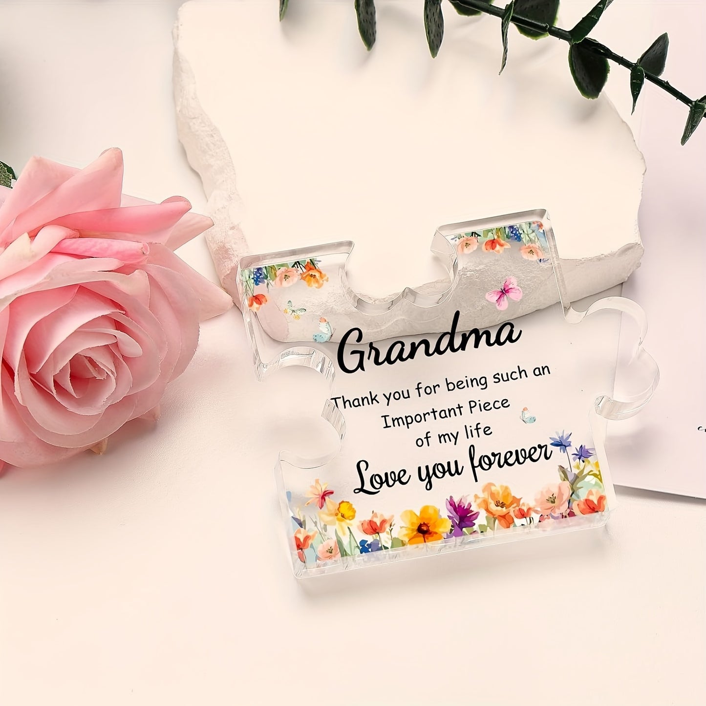 Grandma Birthday Gifts, Grandma Gifts Acrylic Puzzle Plaque, Mothers Day Christmas Birthday Gifts for Grandma
