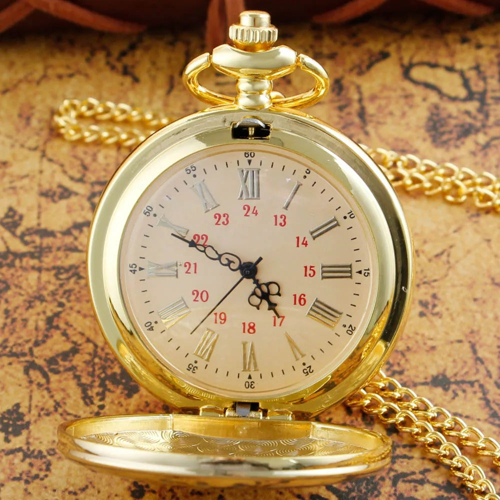 Exquisite Quartz Pocket Watch To My Grandpa, Necklace Chain Watches for Grandad, Fathers Day Birthday Holiday Gifts