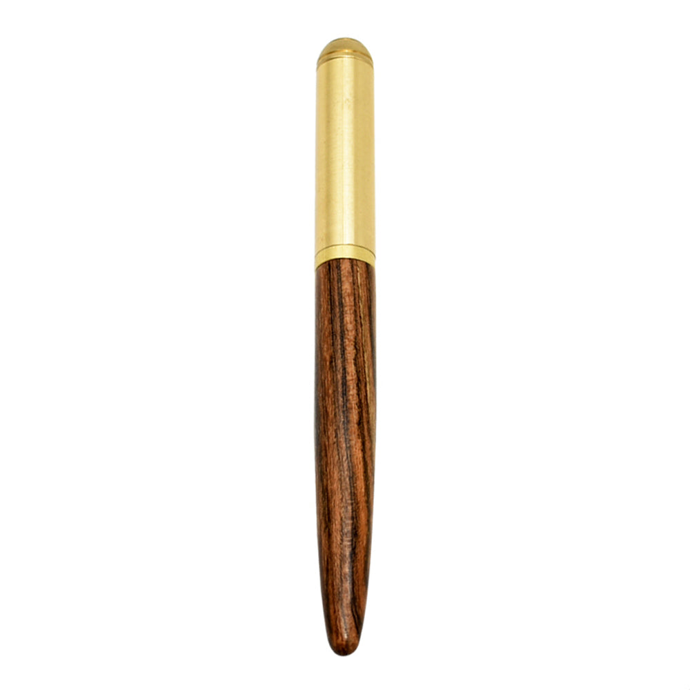Luxury Retro Wood Bronze Fountain Pen Wooden Office Writing Calligraphy Pen for Business, Art, and Stationery Gift