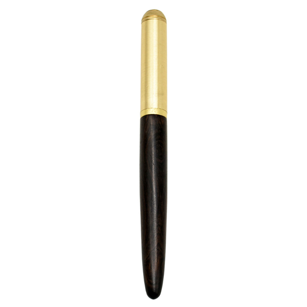 Luxury Retro Wood Bronze Fountain Pen Wooden Office Writing Calligraphy Pen for Business, Art, and Stationery Gift