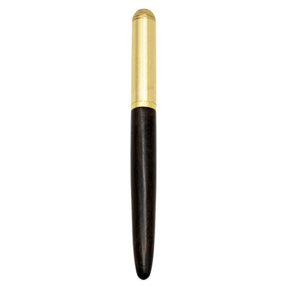 Luxury Retro Wood Bronze Fountain Pen Wooden Office Writing Calligraphy Pen for Business, Art, and Stationery Gift