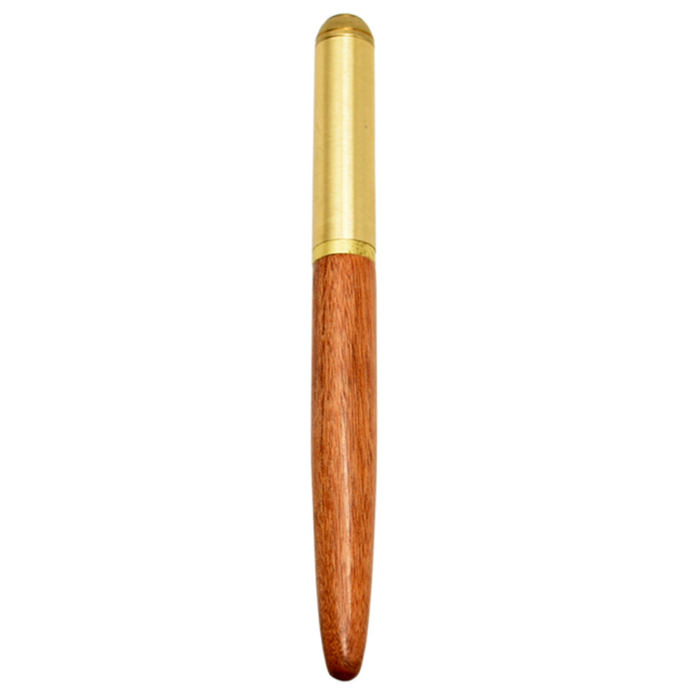 Luxury Retro Wood Bronze Fountain Pen Wooden Office Writing Calligraphy Pen for Business, Art, and Stationery Gift