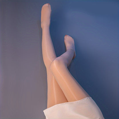 Sexy Horse Oil Tight High Elastic Stockings, Satin Mask Steel Pantyhose for Women Shiny Ultra Thin Long Socks Lady Tight